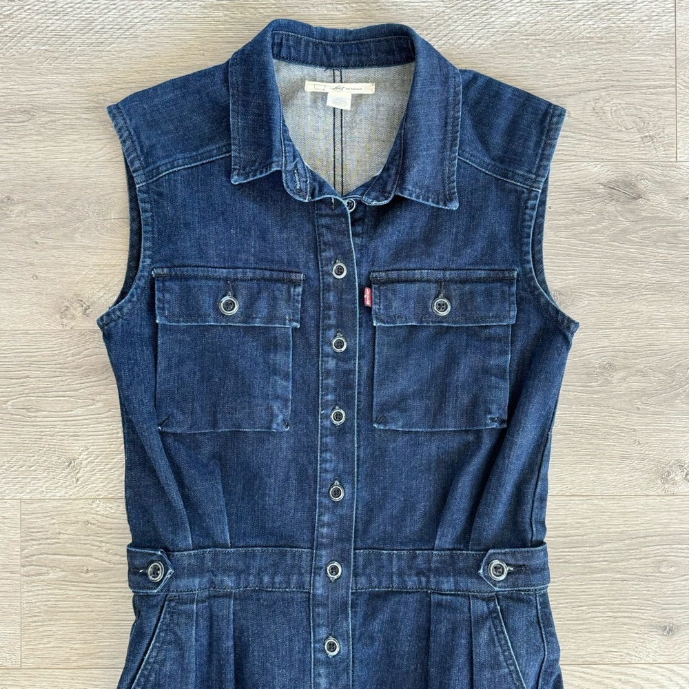 Levi’s Boiler Jumpsuit Sleeveless Dark Blue Size Small - Picture 4 of 17